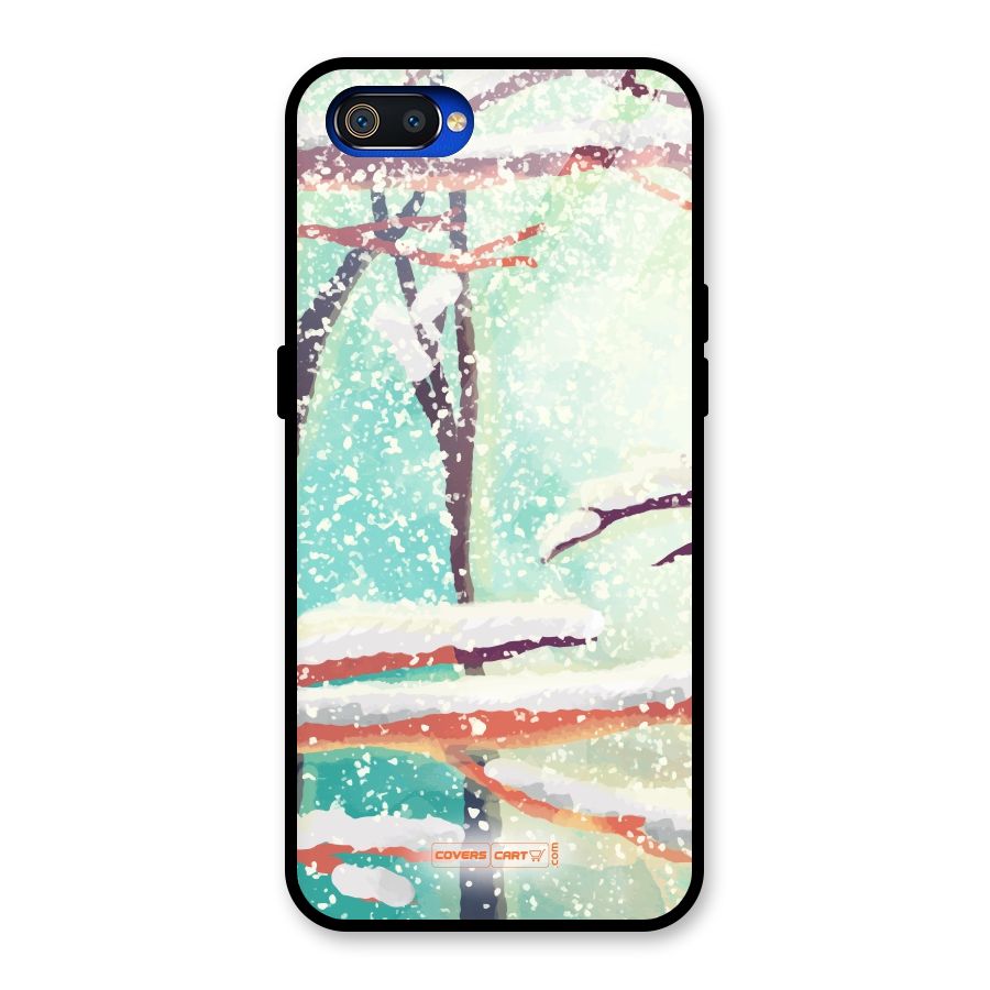 Winter Season Glass Back Case for Realme C2