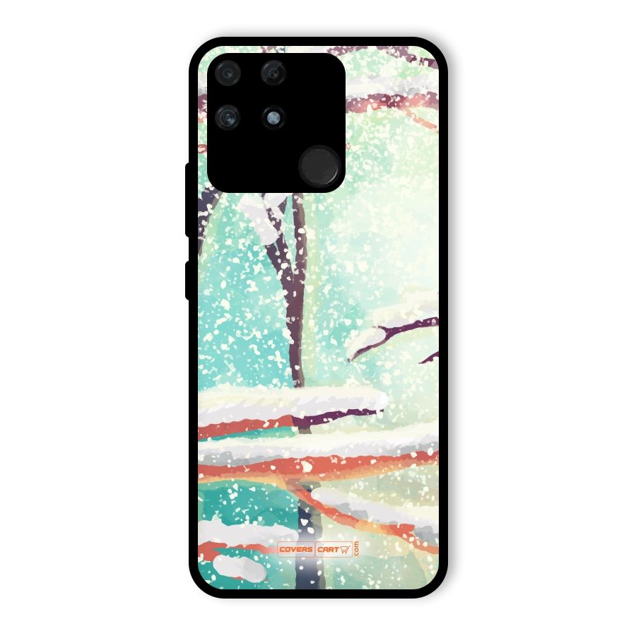 Winter Season Glass Back Case for Realme Narzo 50A