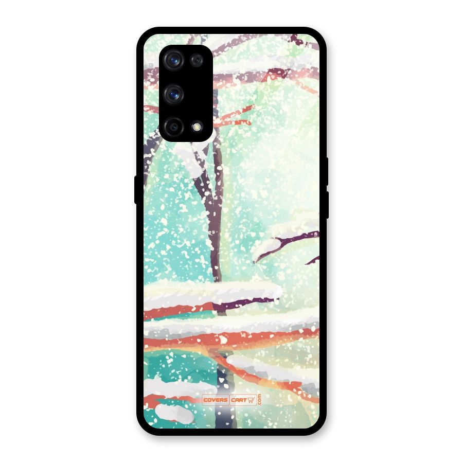 Winter Season Glass Back Case for Realme X7 Pro