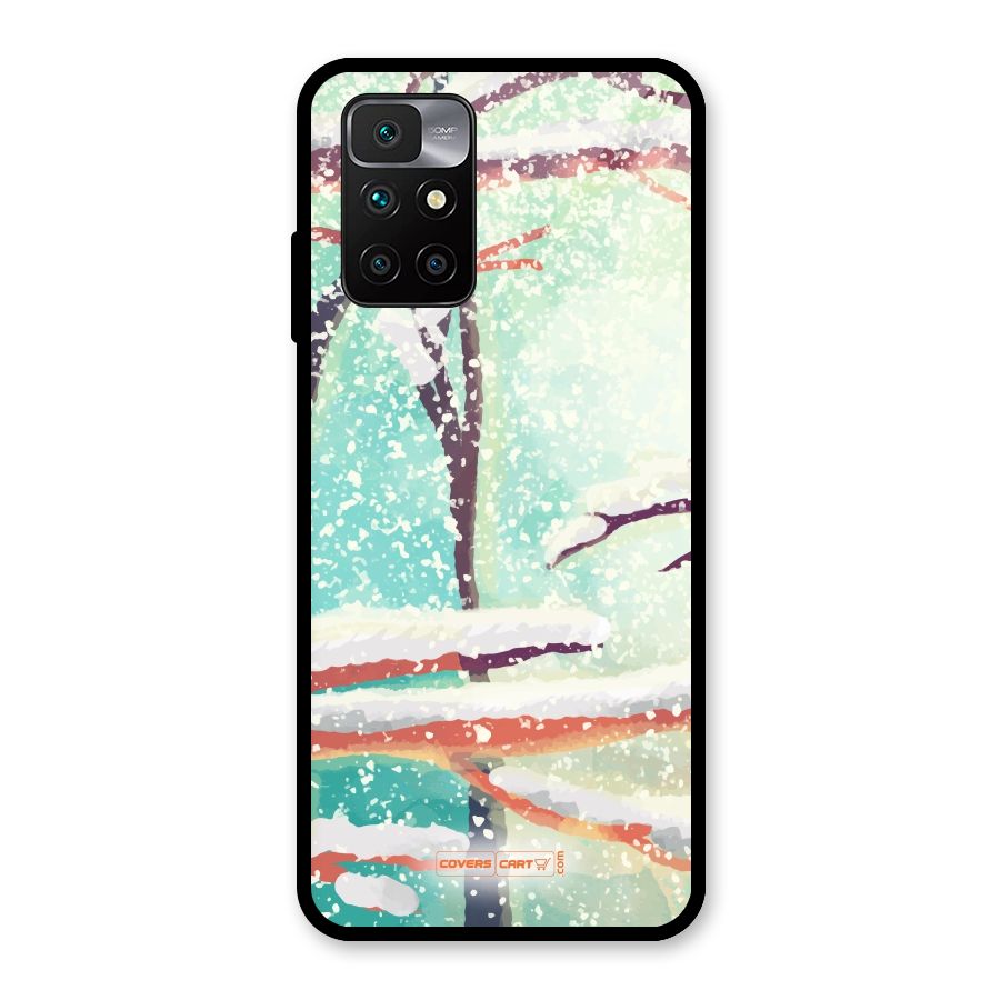 Winter Season Glass Back Case for Redmi 10 Prime