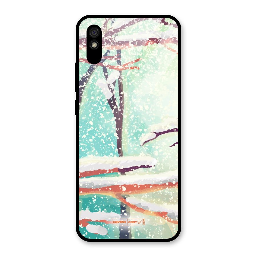 Winter Season Glass Back Case for Redmi 9A