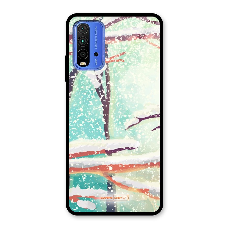 Winter Season Glass Back Case for Redmi 9 Power