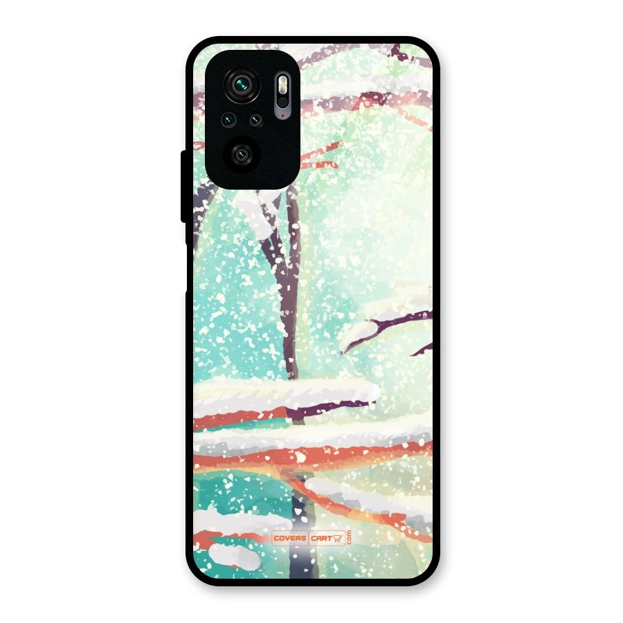 Winter Season Glass Back Case for Redmi Note 10S