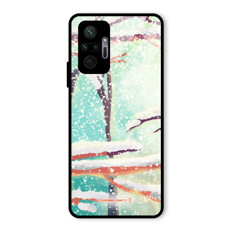 Winter Season Glass Back Case for Redmi Note 10 Pro
