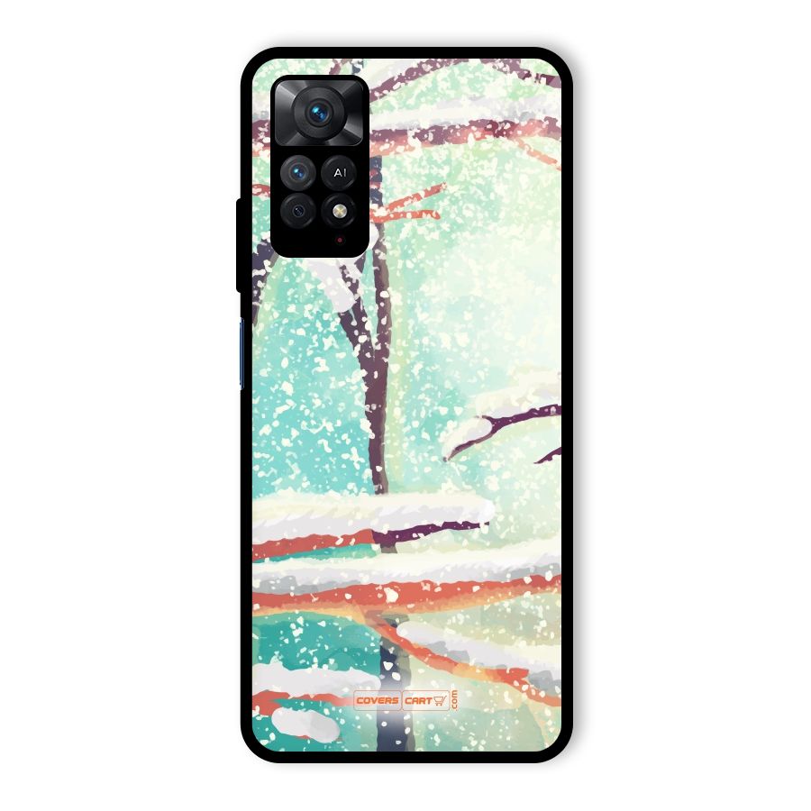 Winter Season Glass Back Case for Redmi Note 11 Pro