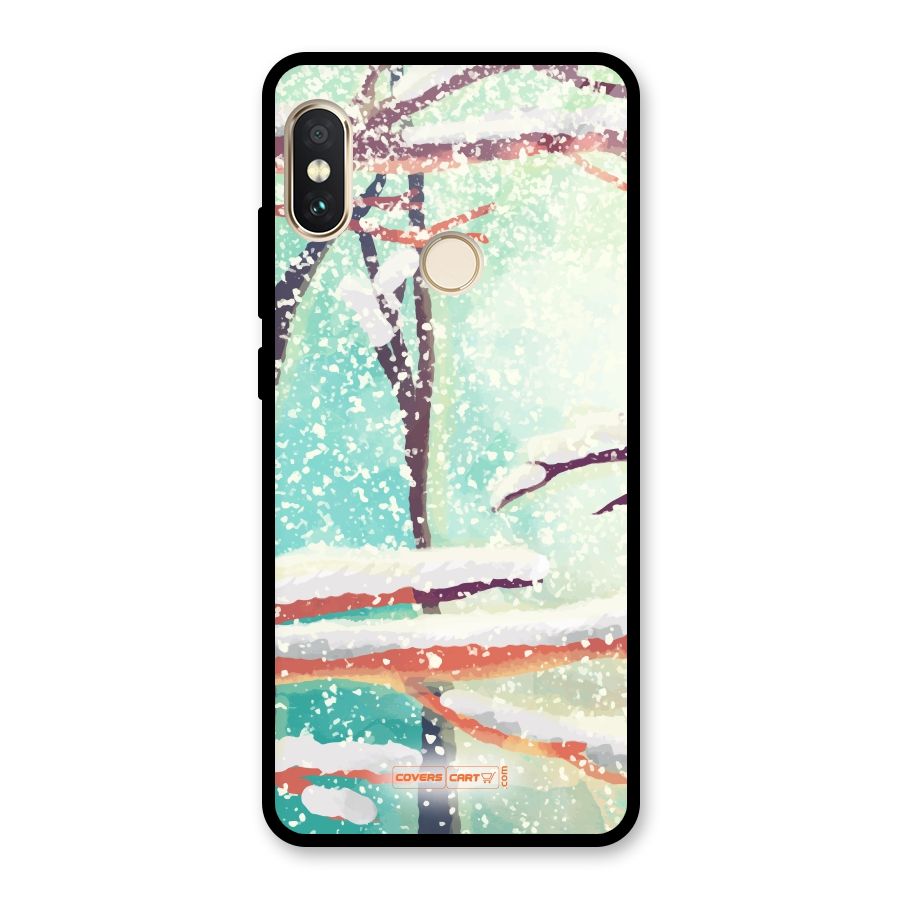 Winter Season Glass Back Case for Redmi Note 5 Pro