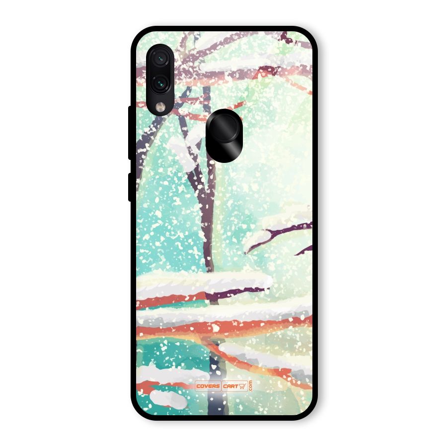 Winter Season Glass Back Case for Redmi Note 7 Pro