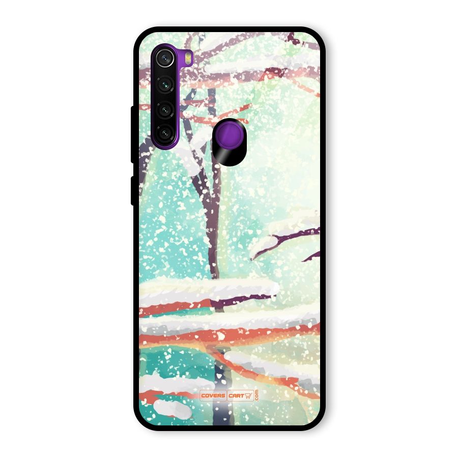 Winter Season Glass Back Case for Redmi Note 8