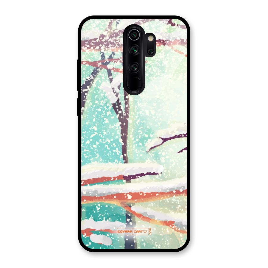 Winter Season Glass Back Case for Redmi Note 8 Pro