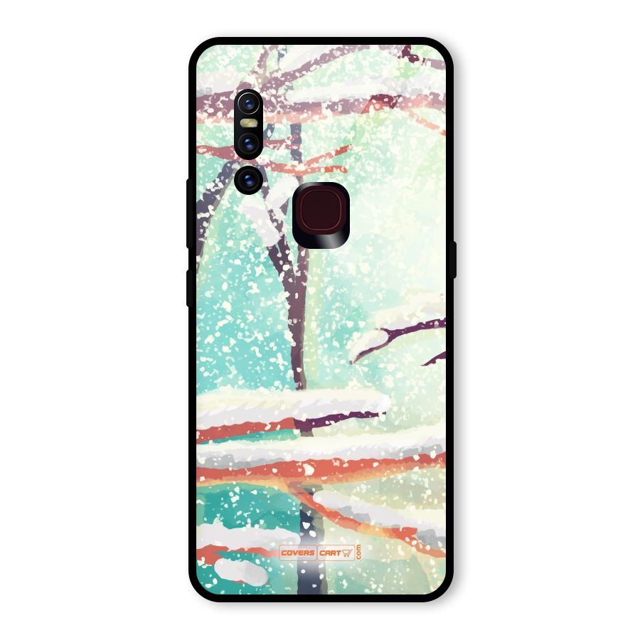 Winter Season Glass Back Case for Vivo V15