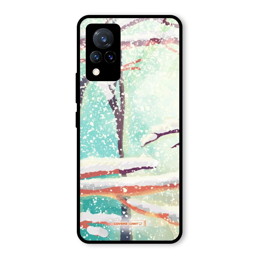 Winter Season Glass Back Case for Vivo V21 5G