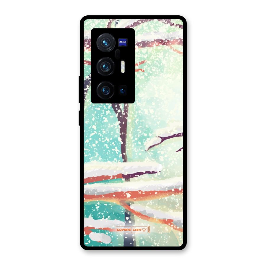 Winter Season Glass Back Case for Vivo X70 Pro Plus