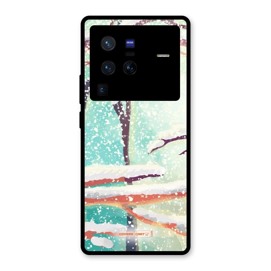 Winter Season Glass Back Case for Vivo X80 Pro