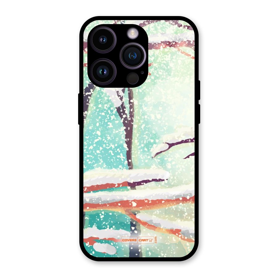 Winter Season Glass Back Case for iPhone 14 Pro