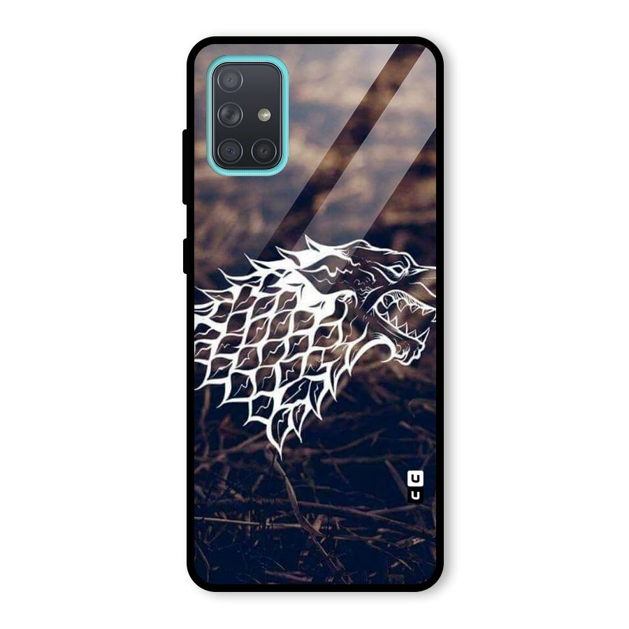Wolf In White Glass Back Case for Galaxy A71