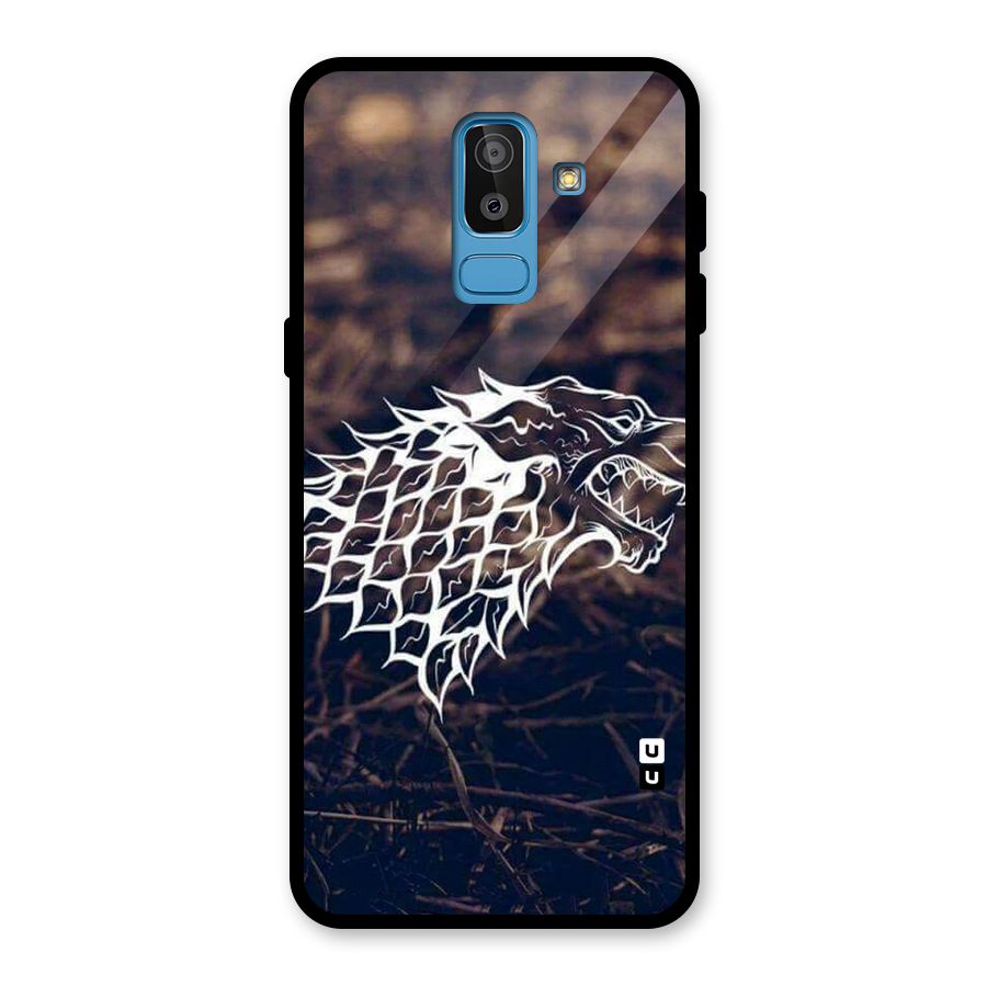Wolf In White Glass Back Case for Galaxy J8