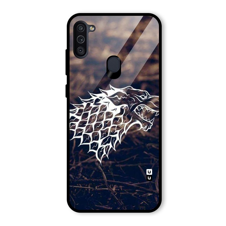 Wolf In White Glass Back Case for Galaxy M11