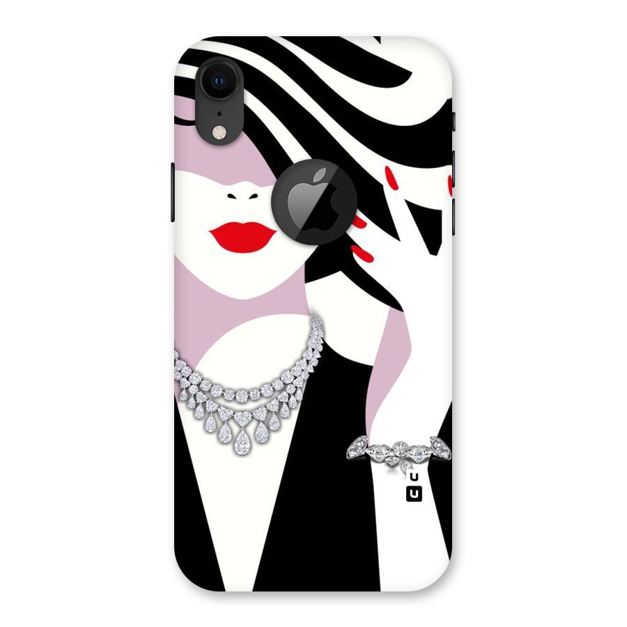 Women Beauty Back Case for iPhone XR Logo Cut