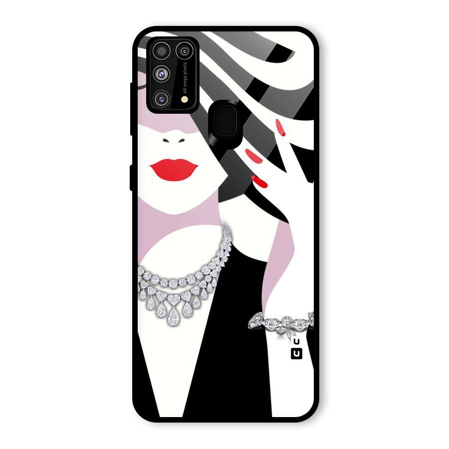 Women Beauty Glass Back Case for Galaxy F41