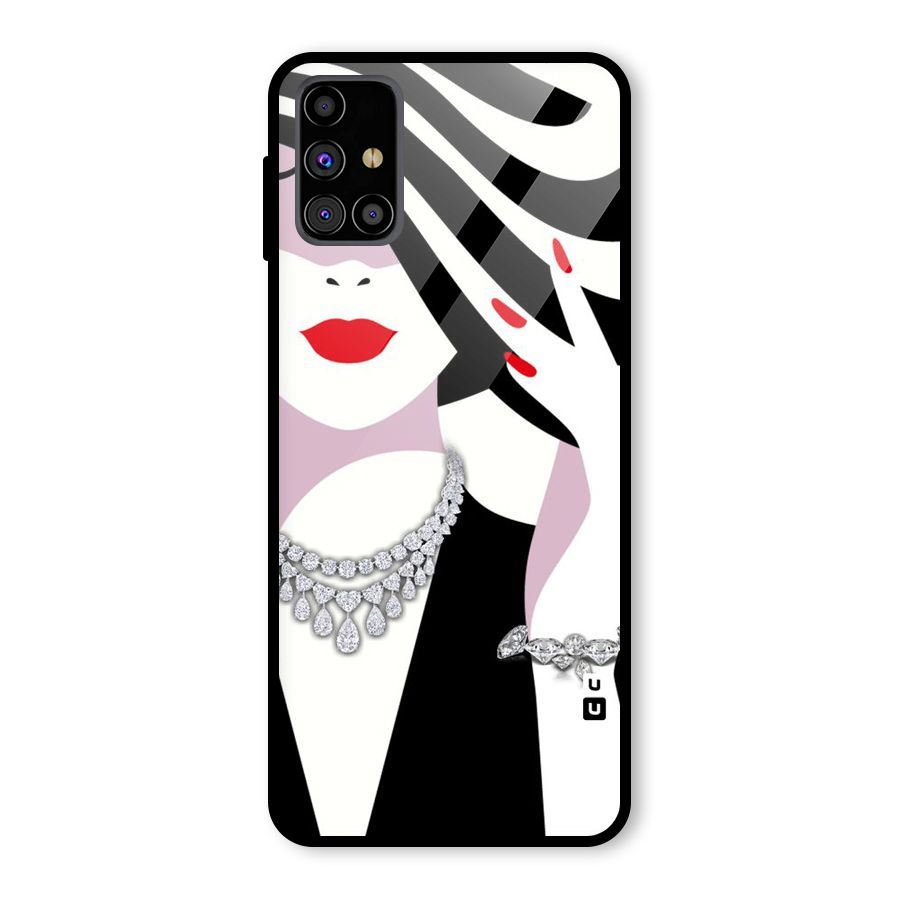 Women Beauty Glass Back Case for Galaxy M31s