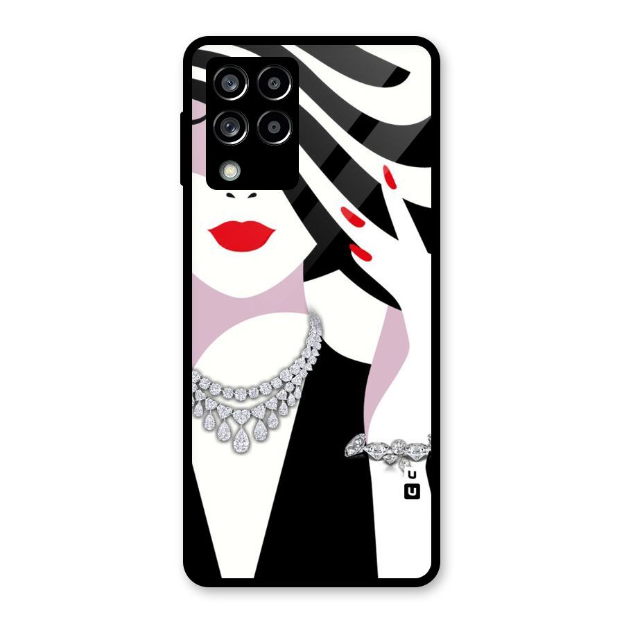 Women Beauty Glass Back Case for Galaxy M53 5G