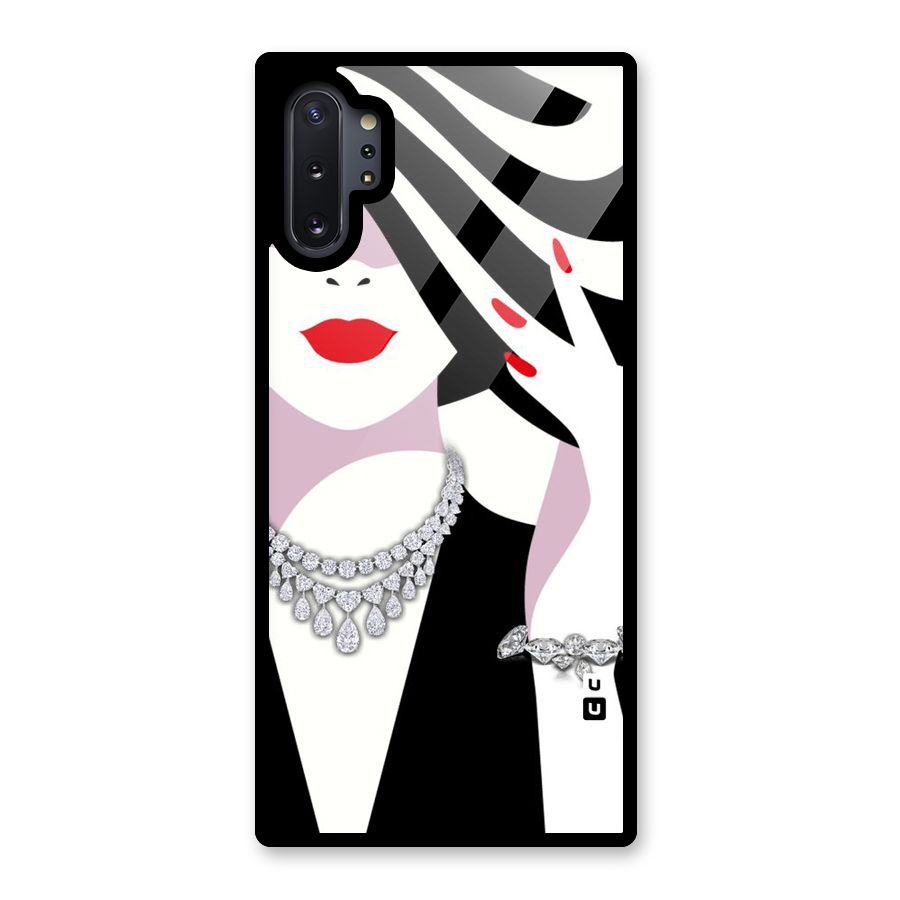 Women Beauty Glass Back Case for Galaxy Note 10 Plus