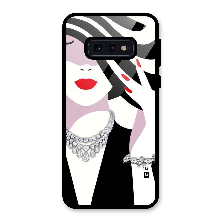 Women Beauty Glass Back Case for Galaxy S10e