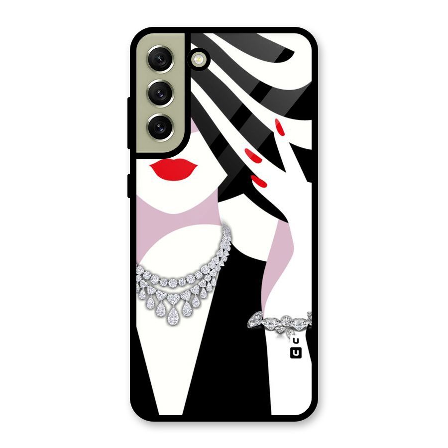 Women Beauty Glass Back Case for Galaxy S21 FE 5G