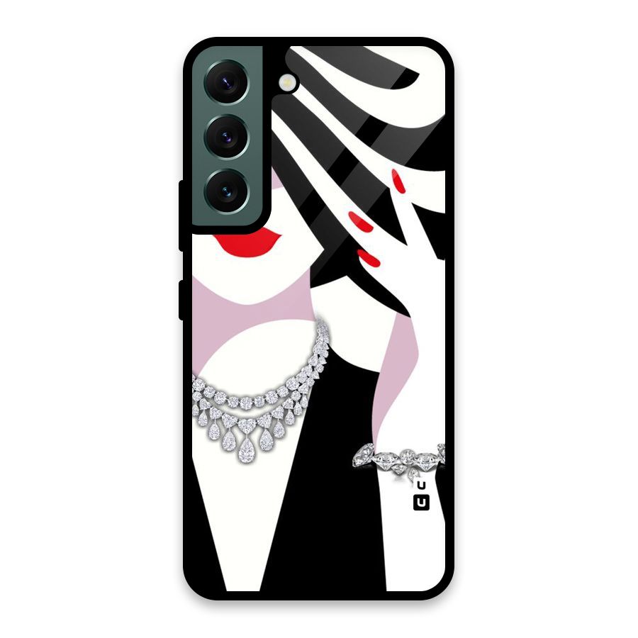 Women Beauty Glass Back Case for Galaxy S22 5G