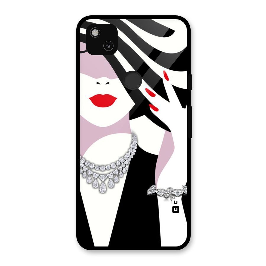 Women Beauty Glass Back Case for Google Pixel 4a