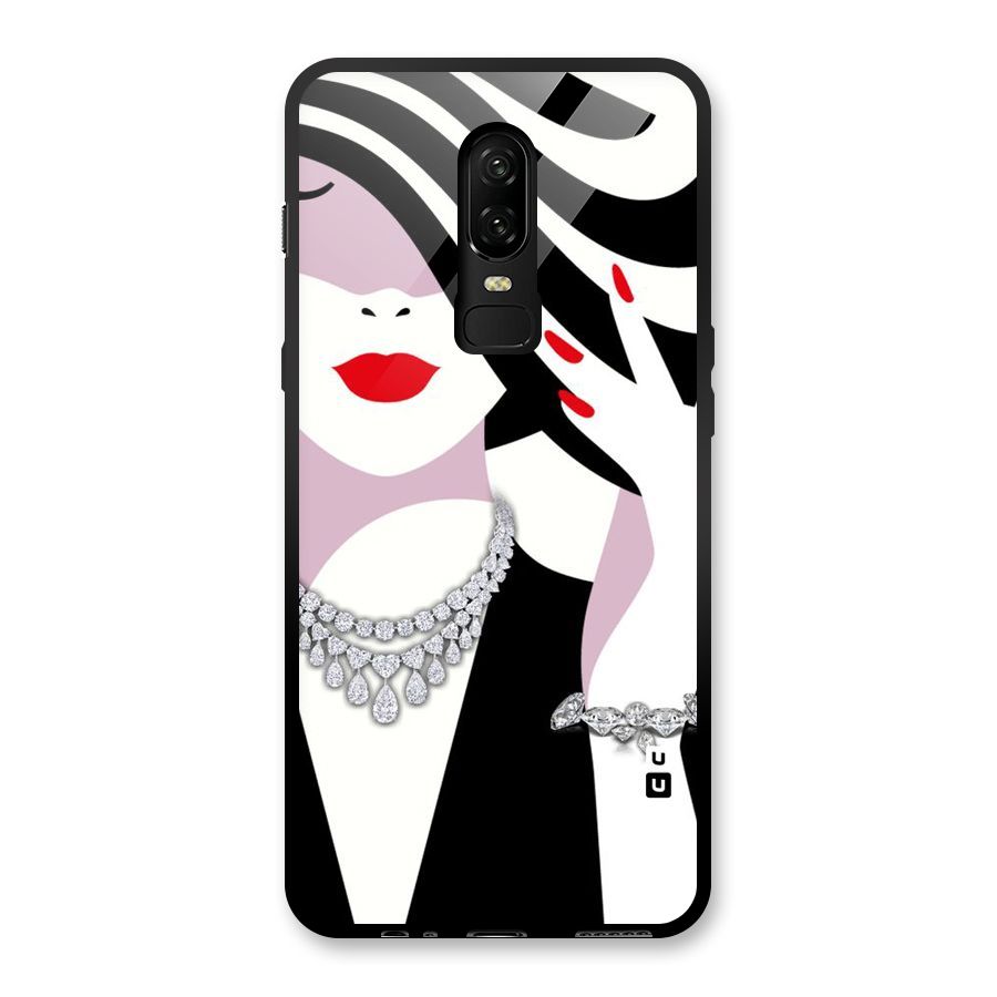 Women Beauty Glass Back Case for OnePlus 6