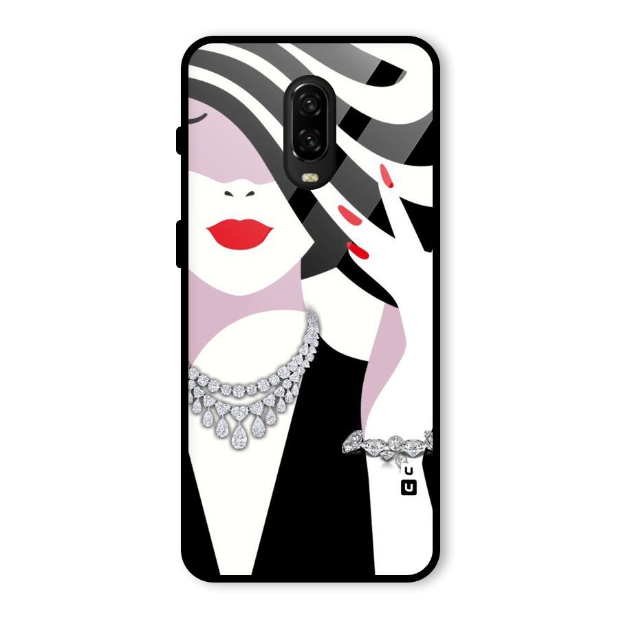 Women Beauty Glass Back Case for OnePlus 6T