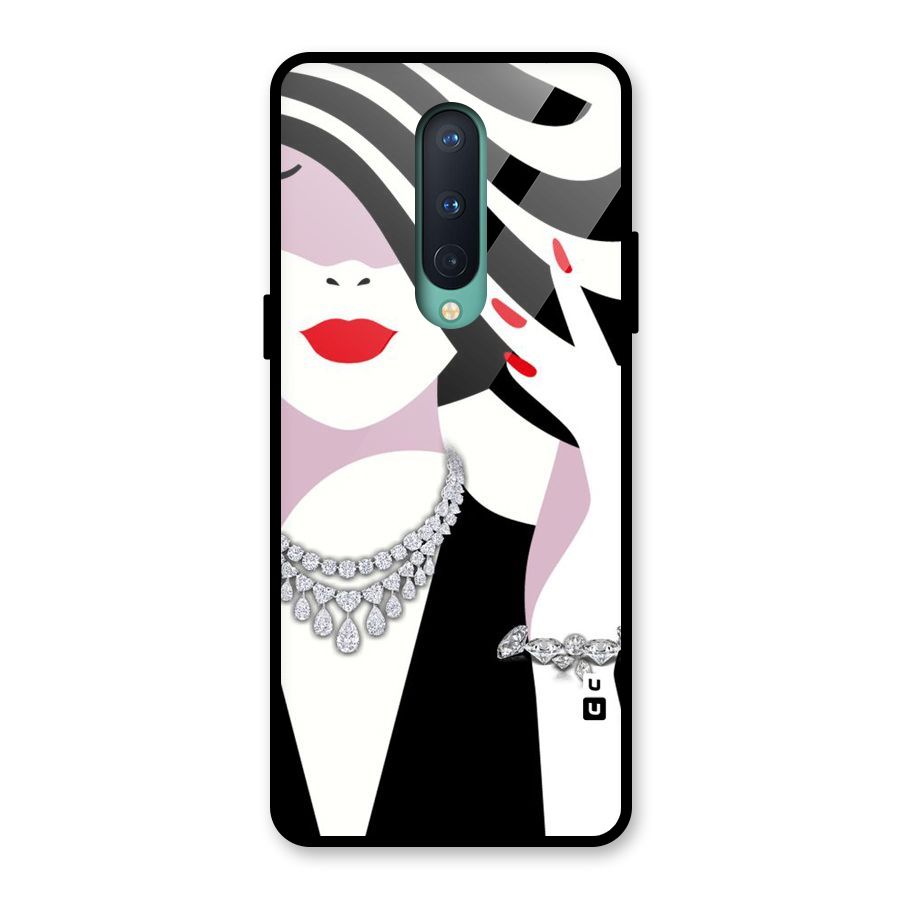 Women Beauty Glass Back Case for OnePlus 8