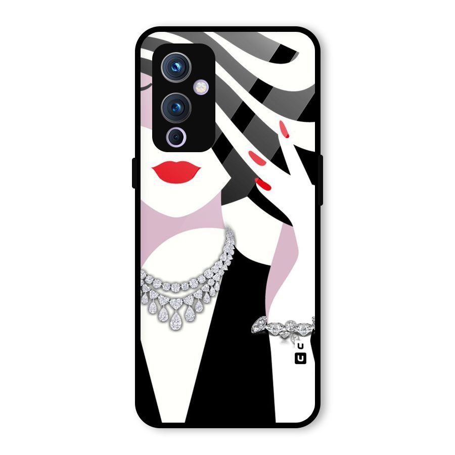 Women Beauty Glass Back Case for OnePlus 9