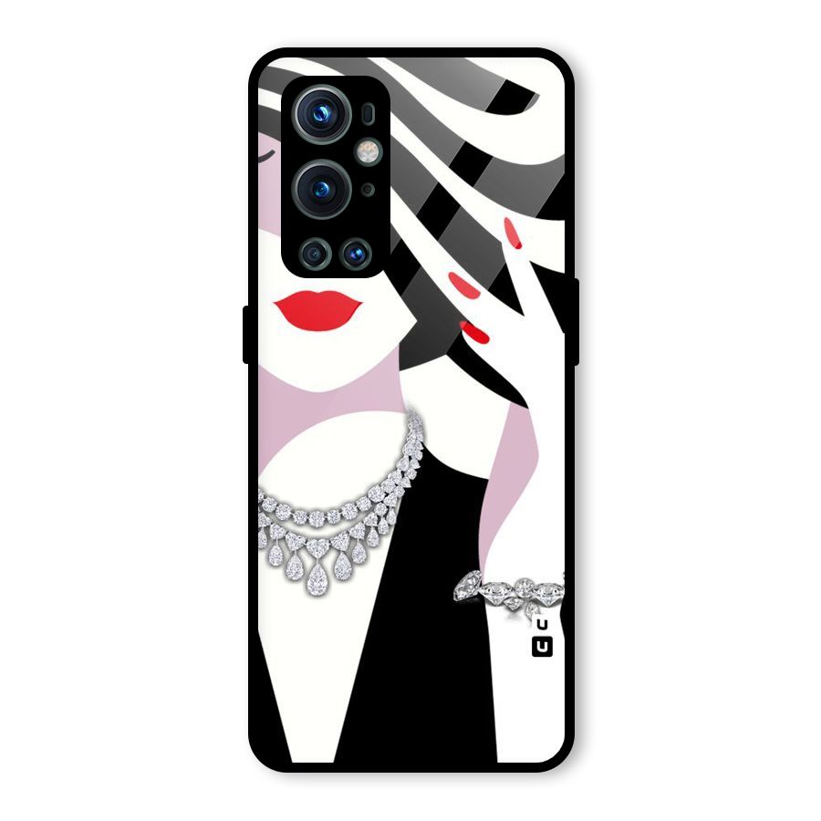 Women Beauty Glass Back Case for OnePlus 9 Pro