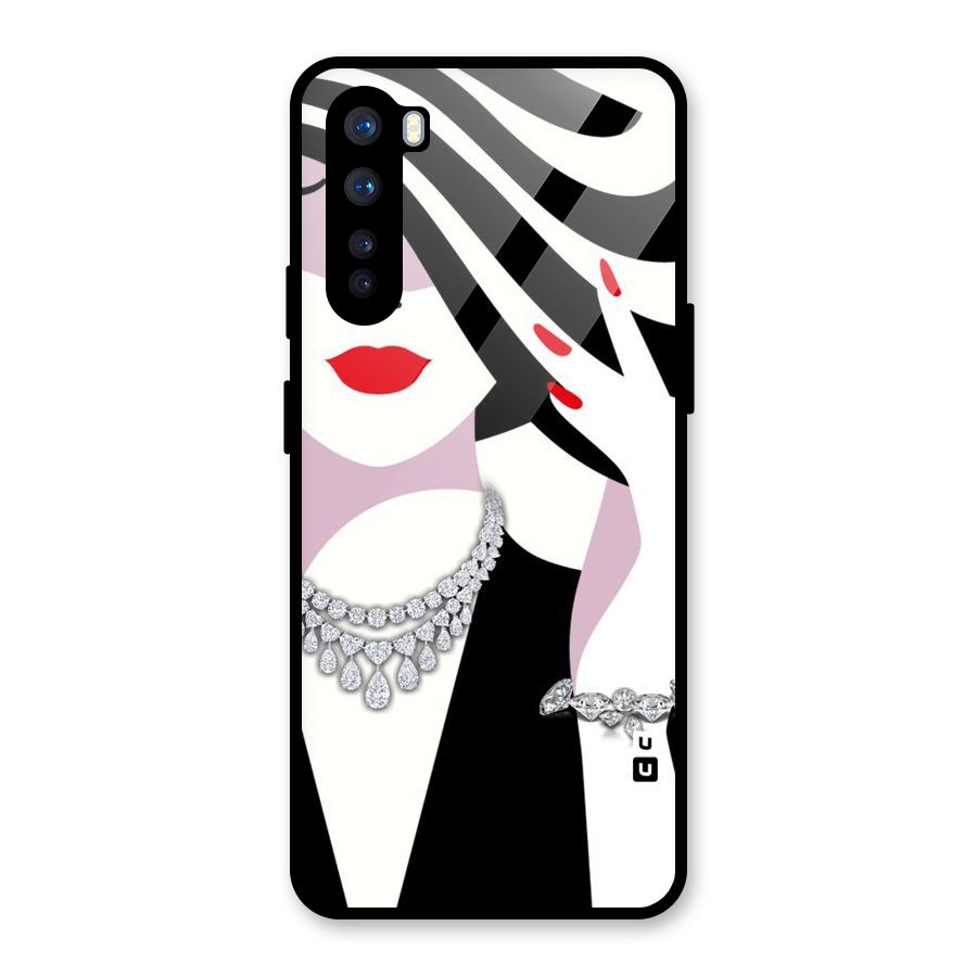 Women Beauty Glass Back Case for OnePlus Nord