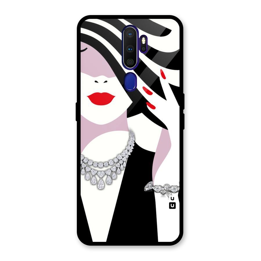 Women Beauty Glass Back Case for Oppo A9 (2020)