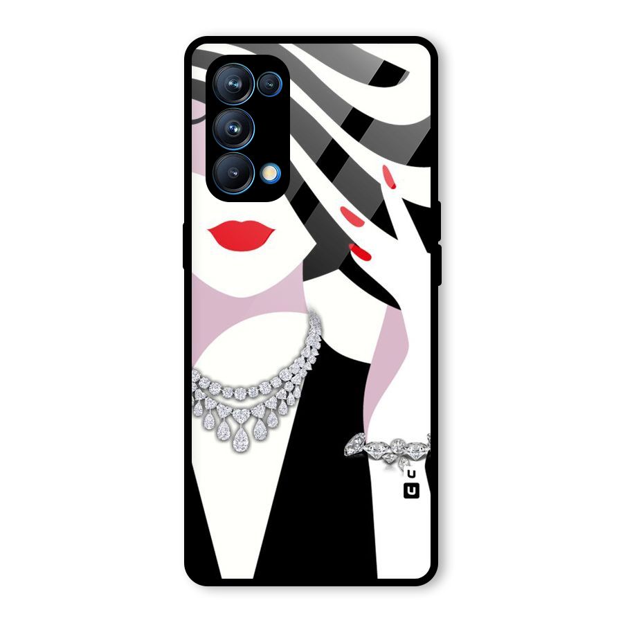 Women Beauty Glass Back Case for Oppo Reno5 Pro 5G