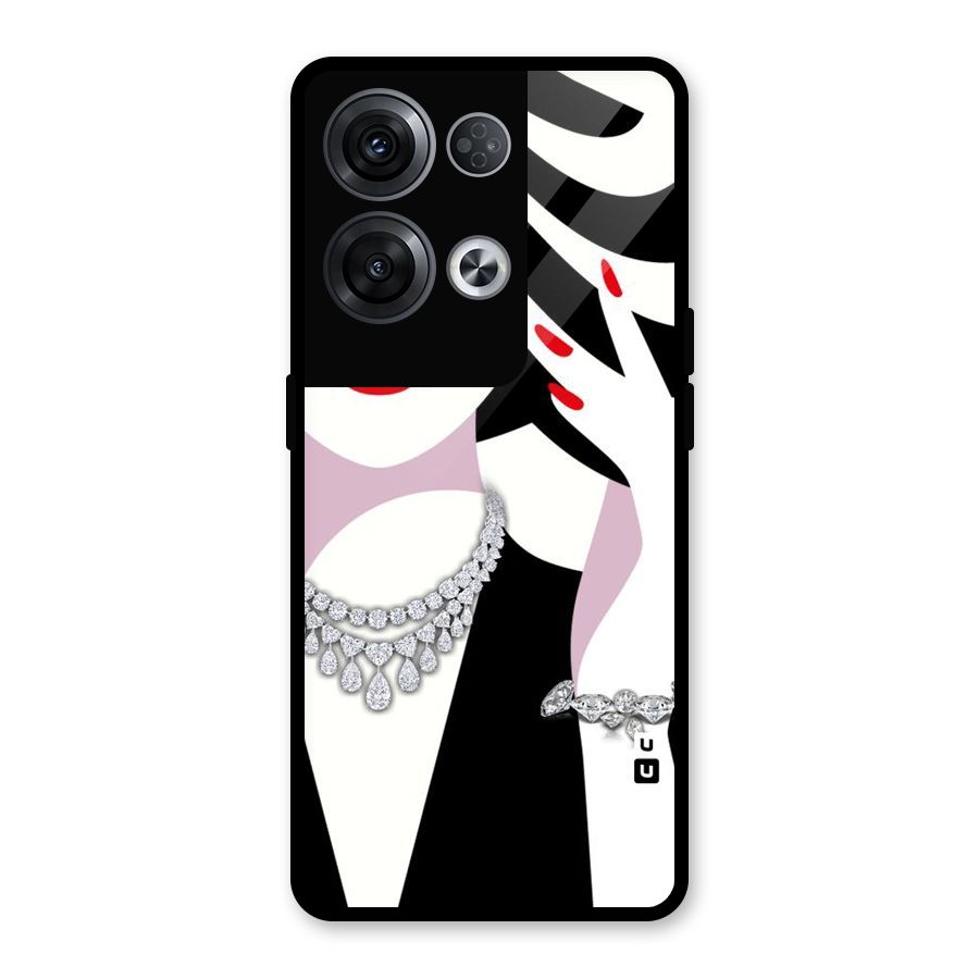 Women Beauty Glass Back Case for Oppo Reno8 Pro 5G