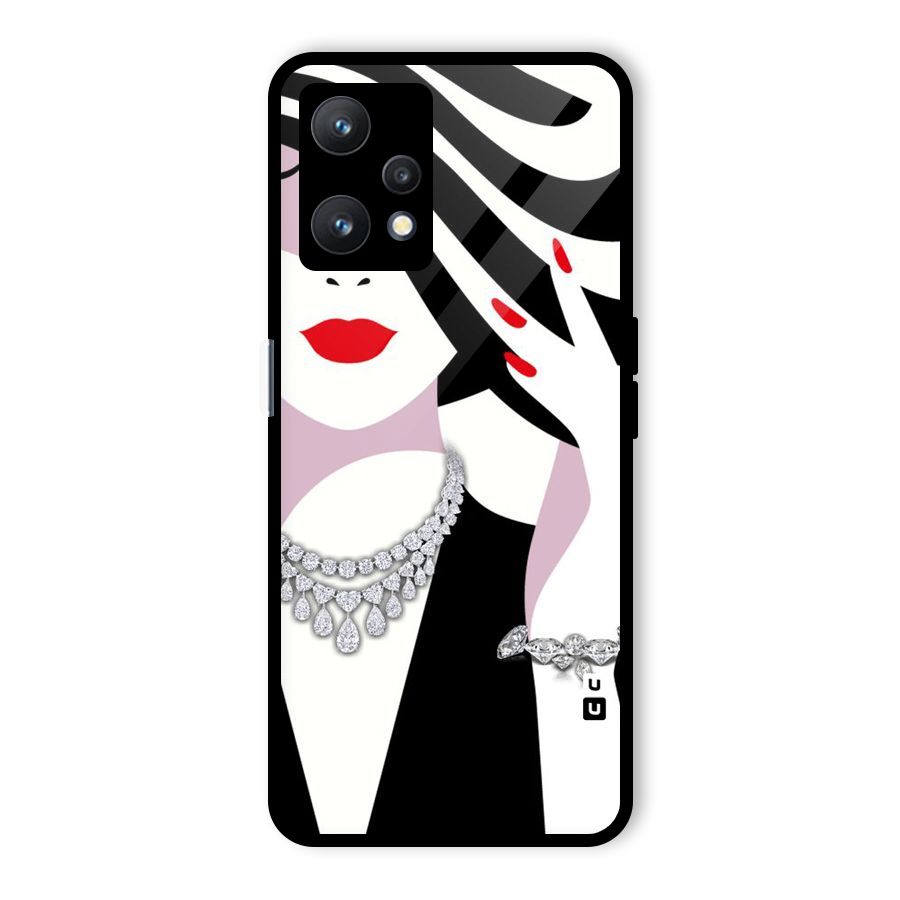 Women Beauty Glass Back Case for Realme 9 Pro 5G
