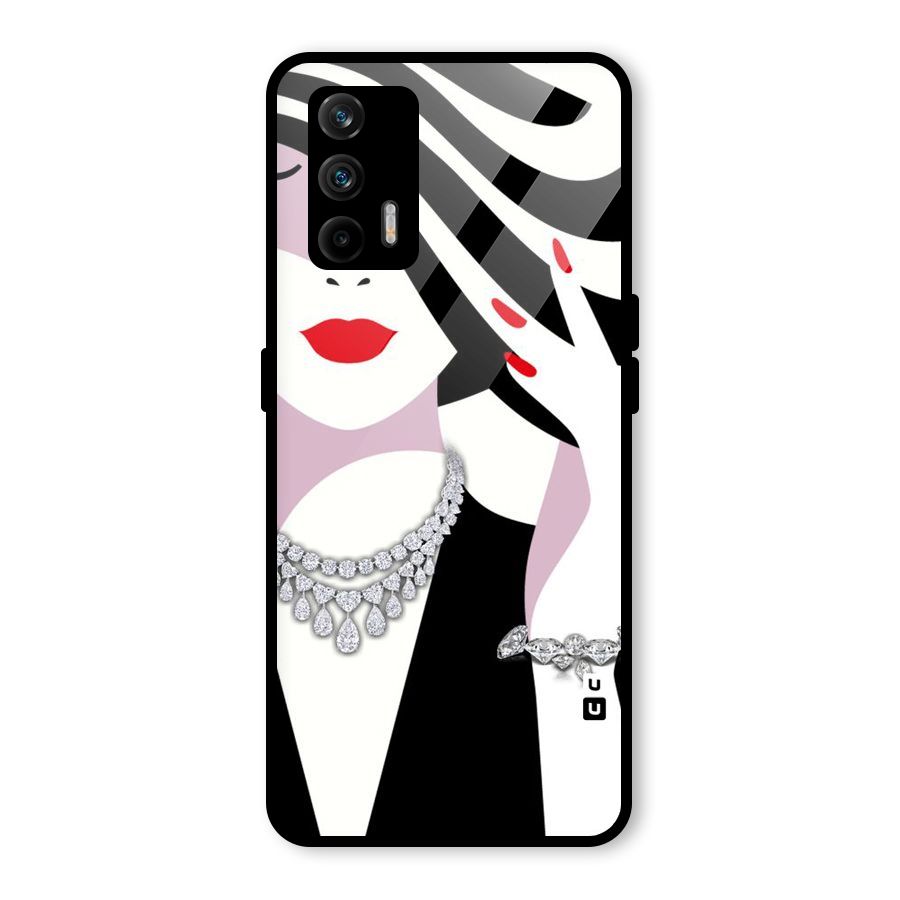Women Beauty Glass Back Case for Realme GT 5G