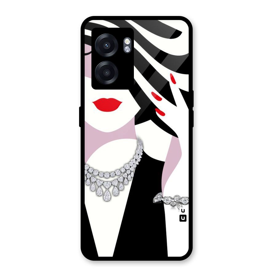 Women Beauty Glass Back Case for Realme Narzo 50 5G