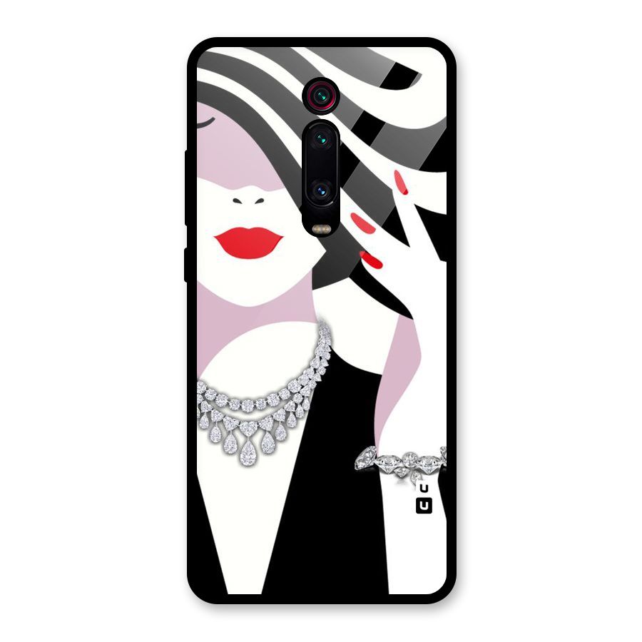 Women Beauty Glass Back Case for Redmi K20
