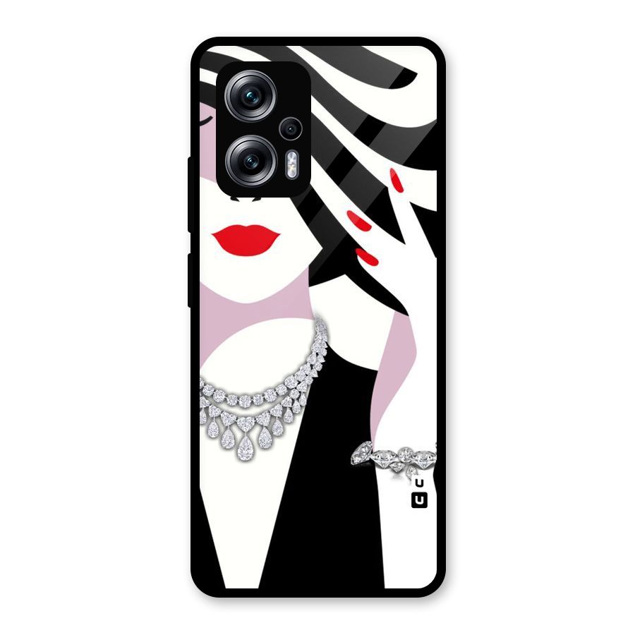Women Beauty Glass Back Case for Redmi K50i