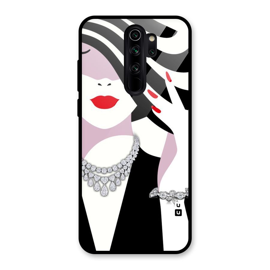 Women Beauty Glass Back Case for Redmi Note 8 Pro
