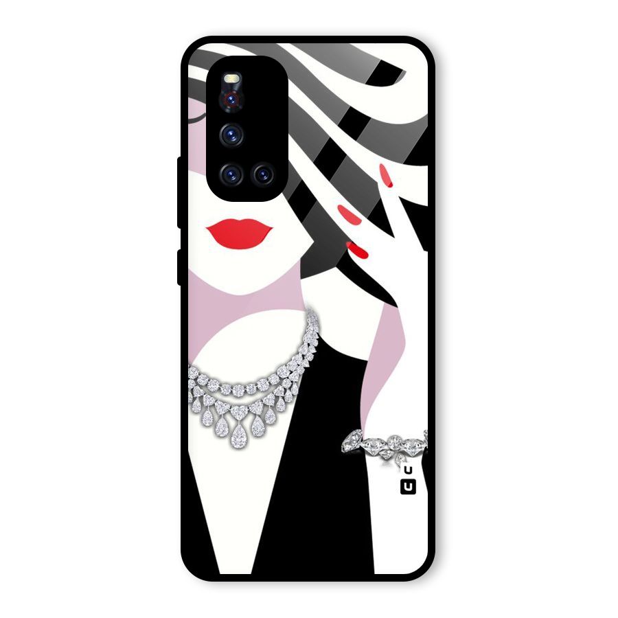 Women Beauty Glass Back Case for Vivo V19