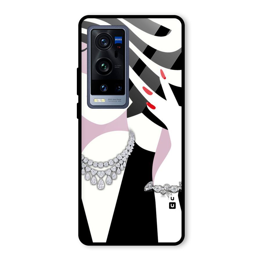 Women Beauty Glass Back Case for Vivo X60 Pro Plus