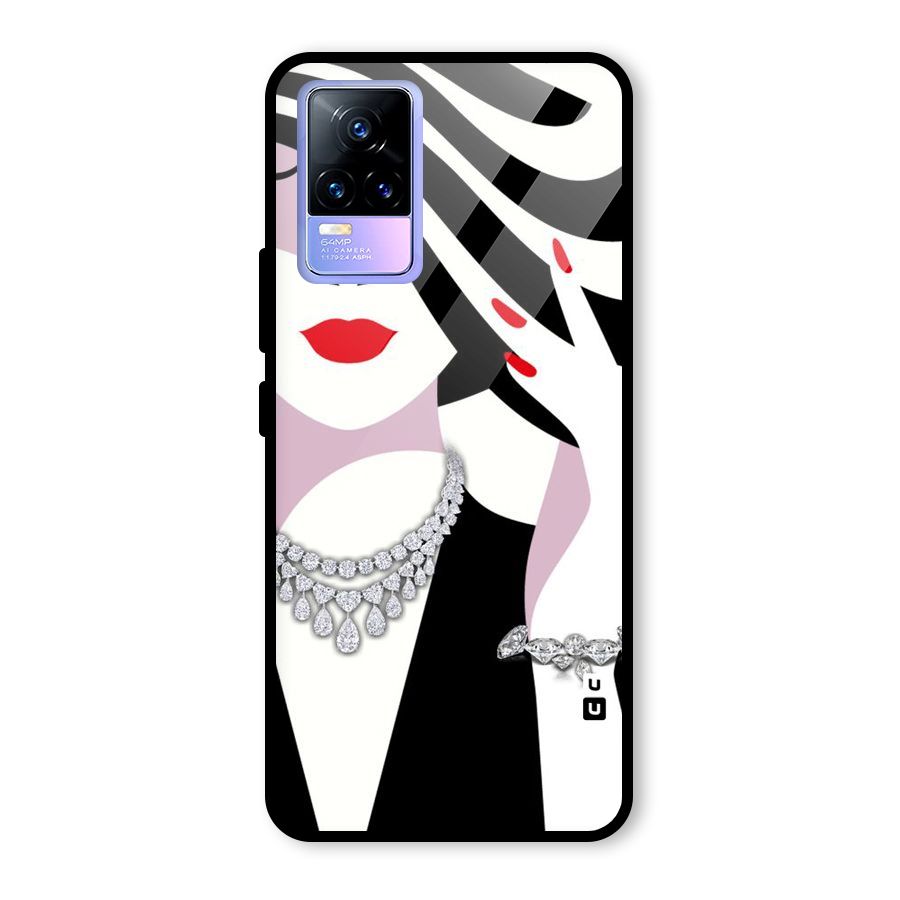 Women Beauty Glass Back Case for Vivo Y73