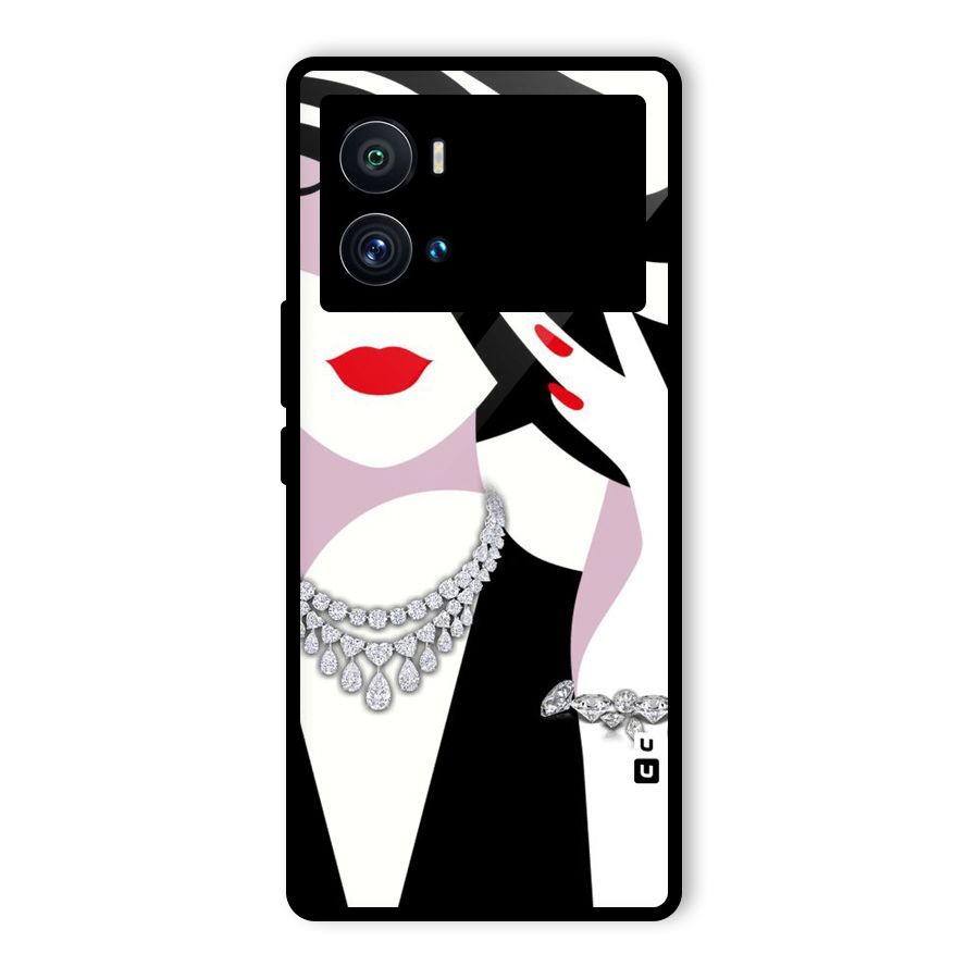 Women Beauty Glass Back Case for Vivo iQOO 9 Pro