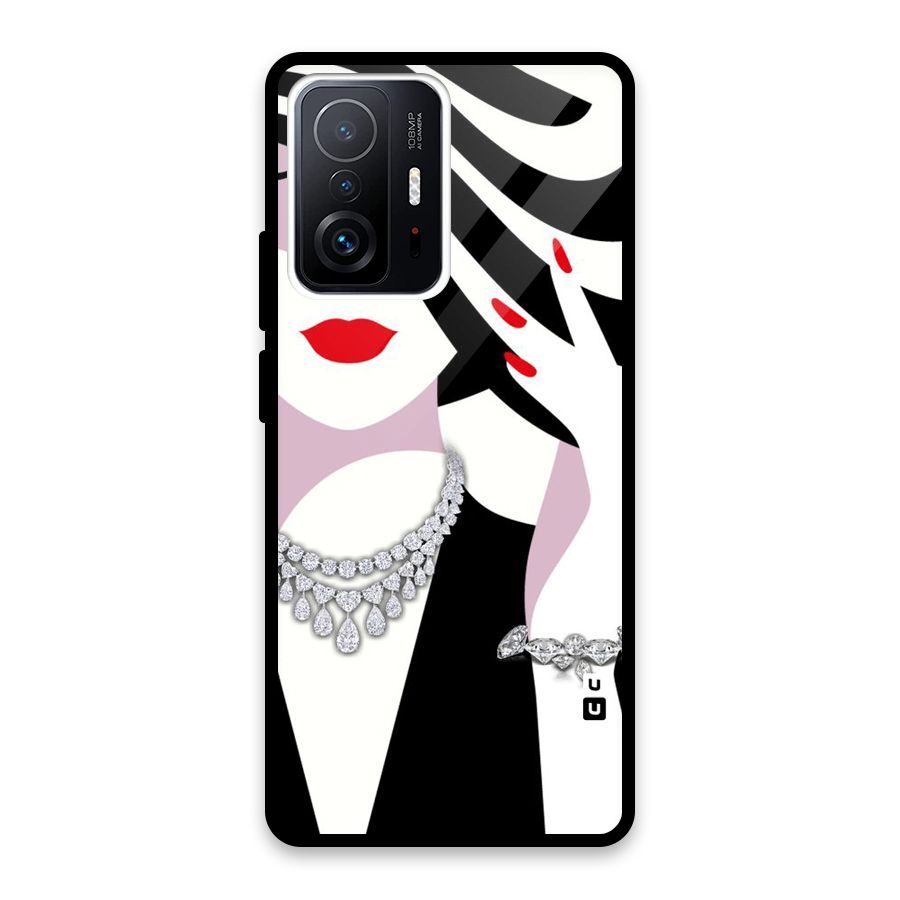 Women Beauty Glass Back Case for Xiaomi 11T Pro